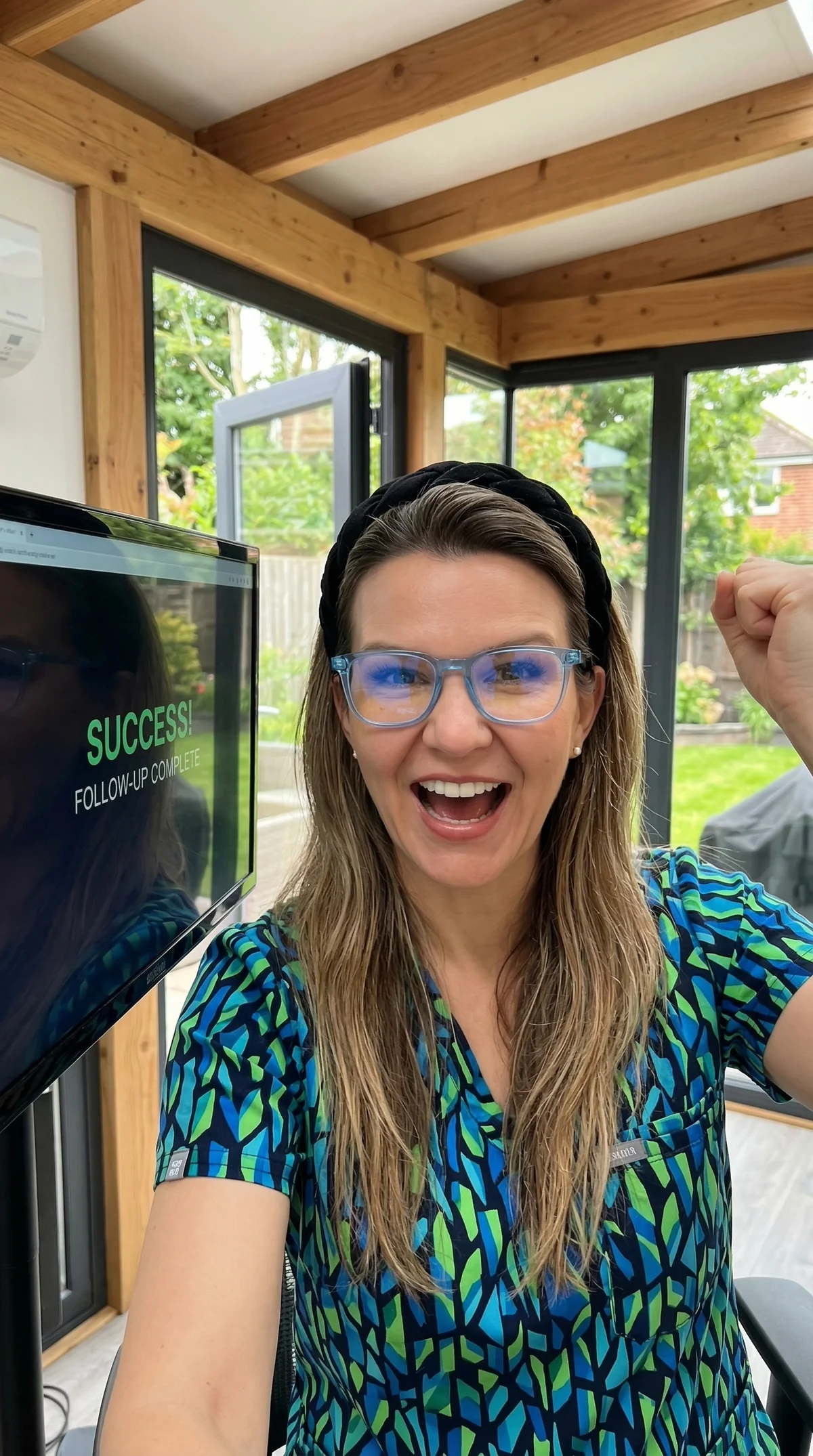 Dr. V providing attentive telehealth consultation